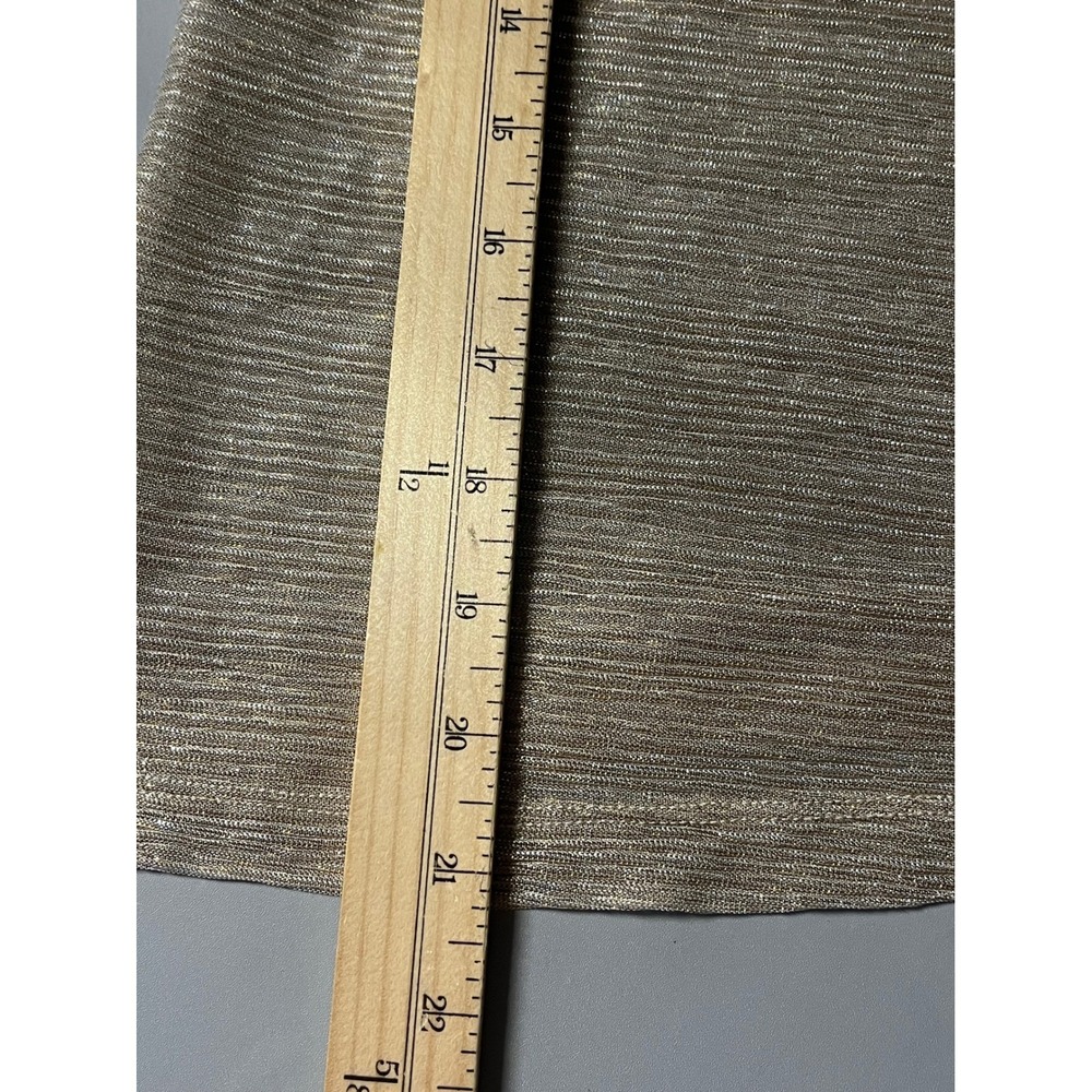 Anthropologie Metallic Twisted Bust Long Sleeve Sheer Top Metallic Gold Sr XXS - Picture 12 of 12